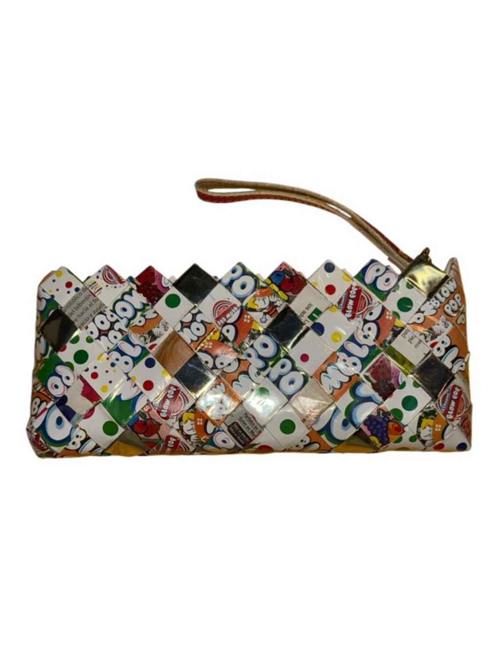 Unique Colorful Y2K Candy Blow Pop Wrapper Clutch, Makeup Bag, or Pencil Case